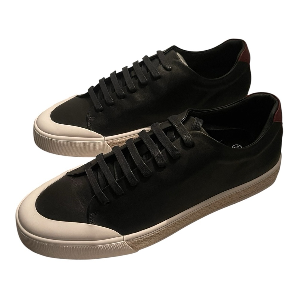 Black and Burgundy Leather Sneakers - Picture 6 of 6